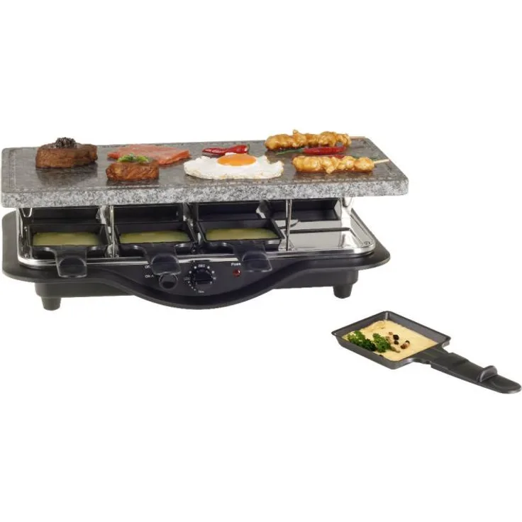 Nouvel Stone Party Grill XXL, Racletteofen mit großer Grillfläche, Schwarz