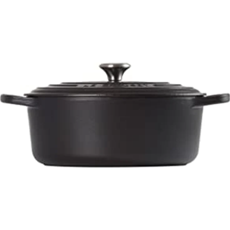 Le Creuset Signature Gusseisen-Bräter mit Deckel, Durchmesser 29 cm, Oval, Für alle Herdarten und Induktion geeignet, Volumen: 4,7 l, schwarz matt  – Bild 4