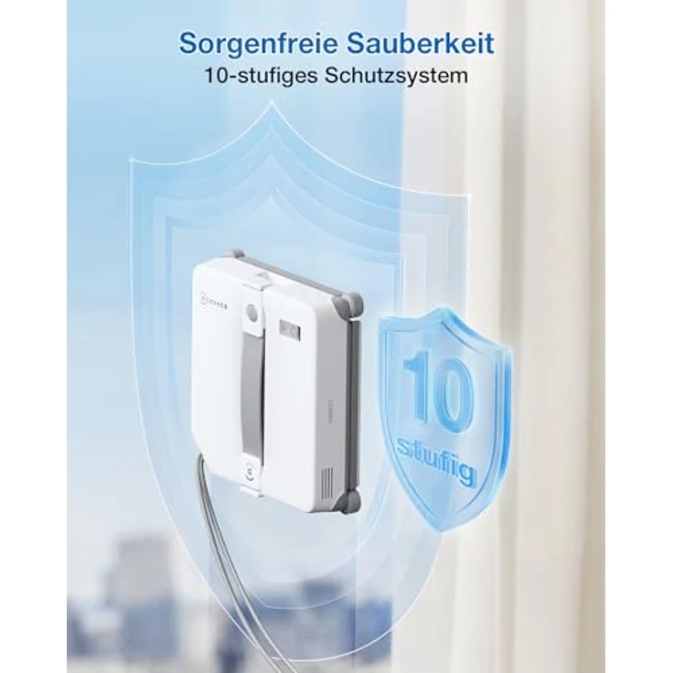 ECOVACS WINBOT Mini 2, Fensterputzroboter mit Appsteuerung, 50ml Wassertank, 230ml Reinigungslösung, Bürsten an allen Ecken, 3,5m Kabel – Bild 6