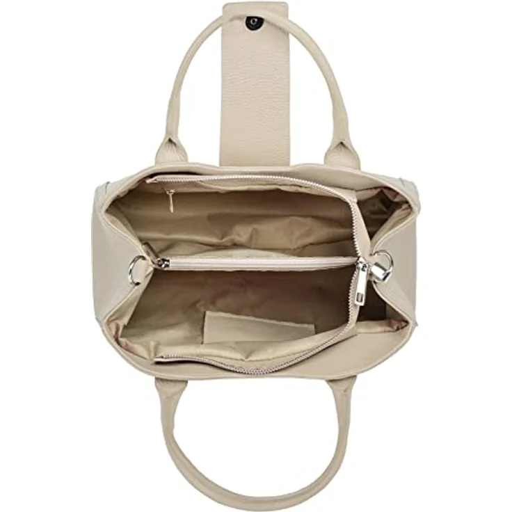 Samantha Look Lederhandtasche im Flechtmuster, braun, mit Smartphonefach und verstellbarem Schultergurt – Bild 6