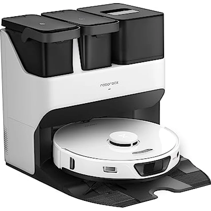 roborock S7 Max Ultra Saug- & Wischroboter mit All-in-One Station (Saugleistung 5500Pa, 180min Akkulaufzeit, 350ml Staub-/ 200ml Wassertank, Ultraschall-Wischfunktion, App-/Sprachsteuerung) Weiß – Bild 1