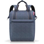 reisenthel allrounder R large Groß Rucksack und Tragetasche in einem Mit Stecklasche für Reisetrolleys, Farbe:herringbone dark blue