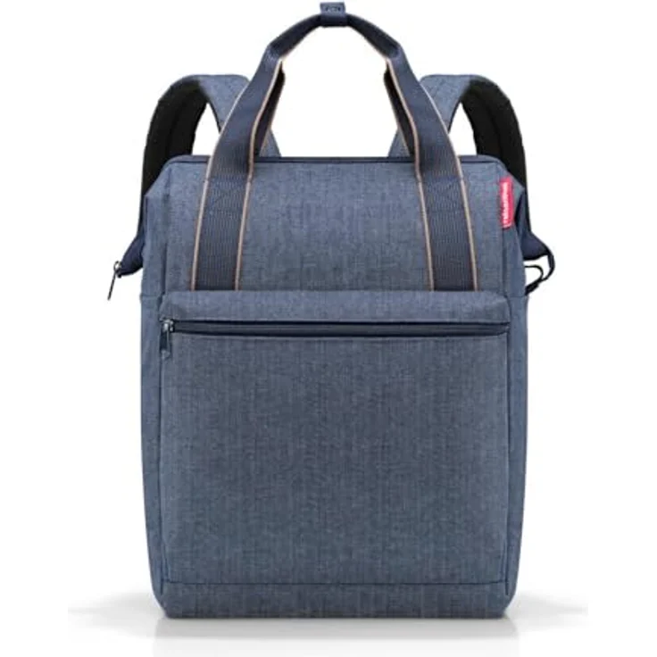 reisenthel allrounder R large Groß Rucksack und Tragetasche in einem Mit Stecklasche für Reisetrolleys, Farbe:herringbone dark blue – Bild 1