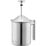 SILBERTHAL Milchaufschäumer Manuell Edelstahl - 400ml - Perfekter Milchschaum dank doppeltem Sieb und speziellem Drückmechanismus - Preisvergleich