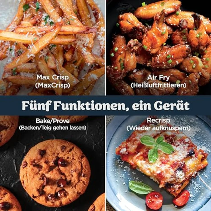 Ninja AS090EUWH Crispi Pro Heißluftfritteuse XL, 5,7L Glasbehälter, 5 Kochfunktionen, PFAS-frei, spülmaschinengeeignet – Bild 8