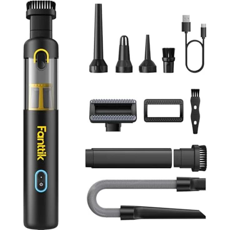 Fanttik Slim V8 Apex, Akku-Autostaubsauger mit 19000 Pa Saugkraft, 4-in-1 Handstaubsauger und Luftgebläsepumpe, ultraleicht und tragbar, Schwarz – Bild 1