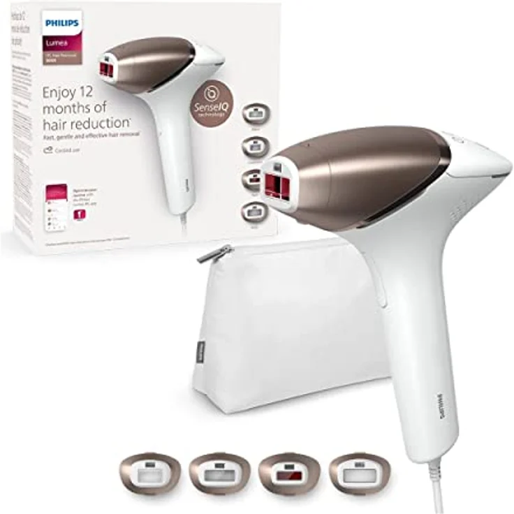Philips Lumea IPL Haarentfernungsgerät 8000 Series – Haarentfernungsgerät mit SenseIQ Technologie, 4 Aufsätze für Körper, Gesicht, Bikinizone und Achselhöhlen (Modell BRI948/00) – Bild 1