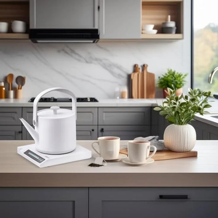 Unold 18210 Blitzkocher Clara, Wasserkocher 1.000 W, 0,6L, 360° drehbar, mit Warmhaltefunktion und 7 Temperaturen (40°C - 100°C), Weiß – Bild 2