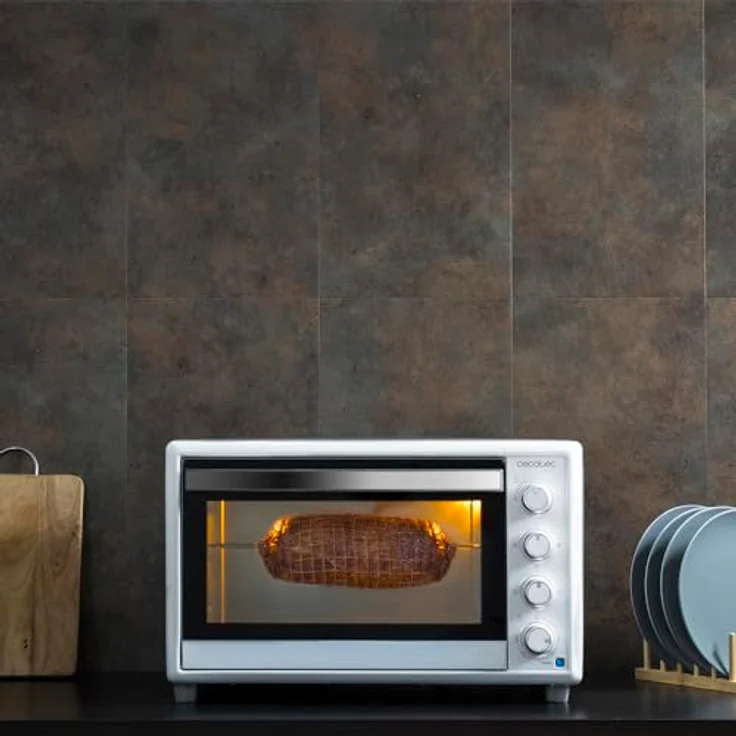 Cecotec Tischkonvektionsofen Bake&Toast 4600, 46 Liter mit 2000 W, 12 Funktionen, Innenbeleuchtung und Drehspieß, Weiß – Bild 3