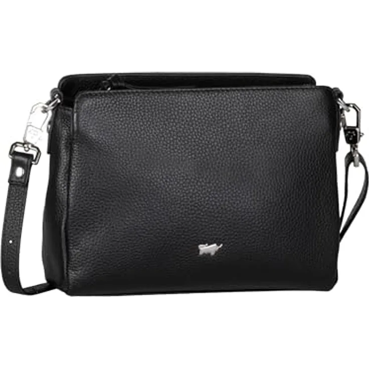 Braun Büffel Hanna, Handtasche aus Leder mit abnehmbarem Tragegurt, Schwarz