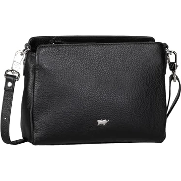 Braun Büffel Hanna, Handtasche aus Leder mit abnehmbarem Tragegurt, Schwarz – Bild 1