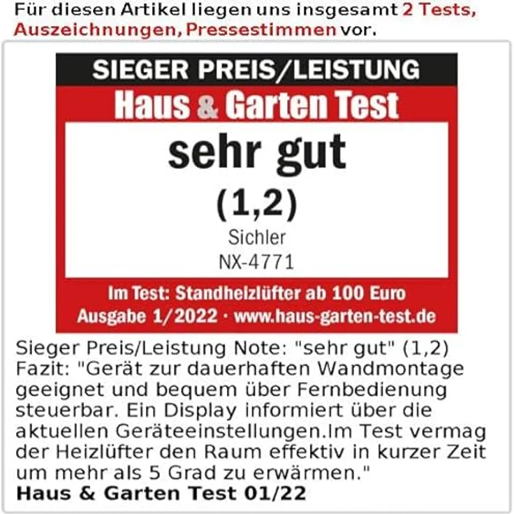 Sichler WLAN-Keramik-Wandheizlüfter mit LED-Display, Heizlüfter, Weiss, Heizlüfter – Bild 7