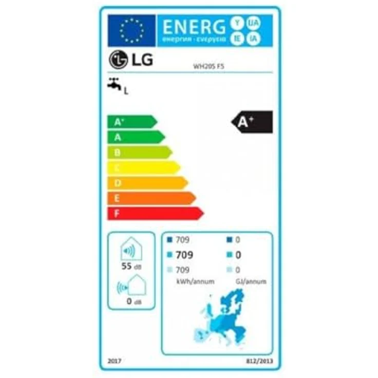 LG WH20S, Senkrecht Klimagerät mit 200 Litern, A+/A+ Energieeffizienz, Schwarz-Silber – Bild 3