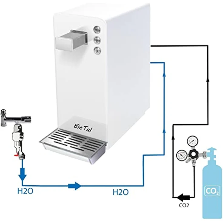 BieTal® Wassersprudler BT-15 SetTafelwasseranlage mit Kühlung Sprudelwasser Trinkwasser Wasserspender 15 L/h - weiß – Bild 3