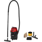 Einhell Nass-Trockensauger TC-VC 2045, 850 Watt, 180 mbar Saugleistung, 20 L Auffangbehälter, Blasanschluss, inkl. Düsen, Filter und Schmutzfangsack