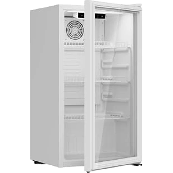 YUNA Cool-View GKS90W Glastürkühlschrank mit 89 L, digitale Temperaturanzeige, Umluftkühlung, Energieeffizienzklasse C, weiß – Bild 5