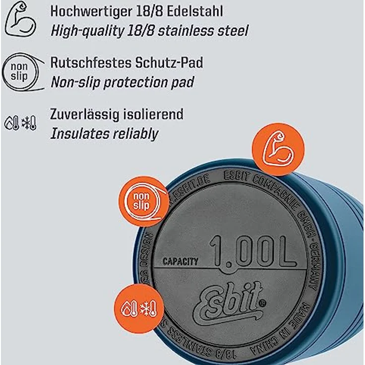Esbit MAJORIS Edelstahl Thermobehälter, 1 L, Polar Blue – Bild 3