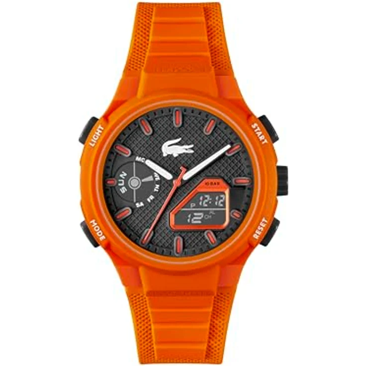 Lacoste Herren Armbanduhr LC33 mit Silikonarmband, duales Uhrwerk, 45 mm Gehäuse - Orange – Bild 1