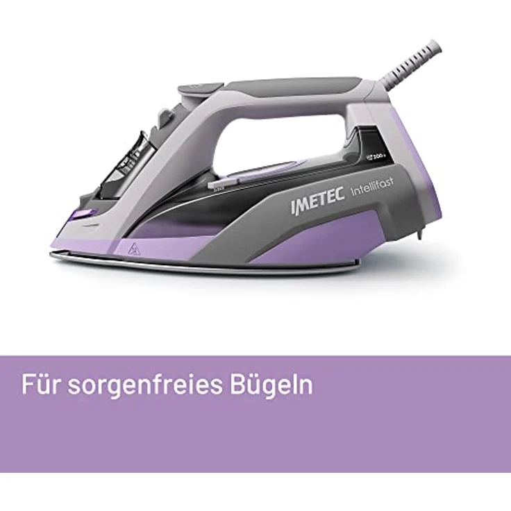 Imetec Intellifast, Dampfbügeleisen,Ceramic Diamond Bügelsohle,Intelli System Technologie,Automatische Dampf und Temperatureinstellung,Dreifacher Anti-Kalk-Schutz, 2400 W,1.90 m Kabel – Bild 2