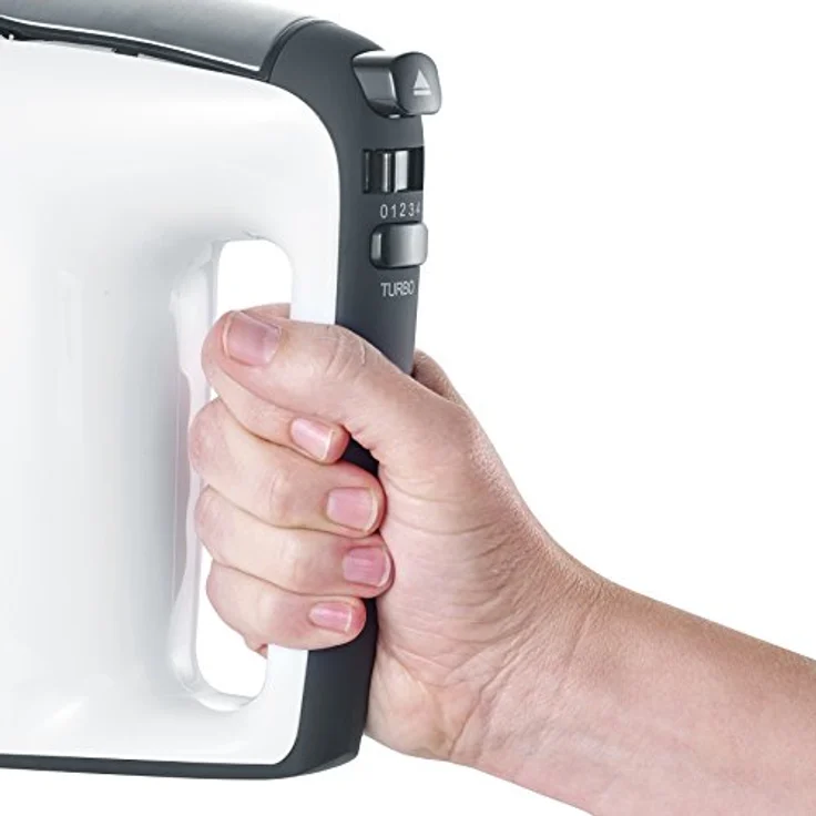 SEVERIN Handmixer mit Spiralkabel, ca. 400 W, HM 3830, Weiß-Schwarz – Bild 6