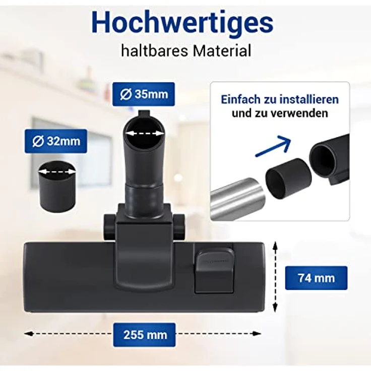 VIOKS Staubsaugerdüse 35mm Staubsauger Aufsatz mit Adapter 32mm & Staubsauger Bodendüse Staubsauger Bürste Universal - Staubsauger Zubehör – Bild 4