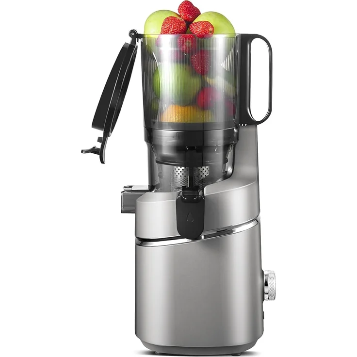 AMZCHEF SJ-036-GA Slow Juicer grau – 135 mm Einfüllöffnung, 250 W Motor, maximale Saftausbeute, nährstoffschonend