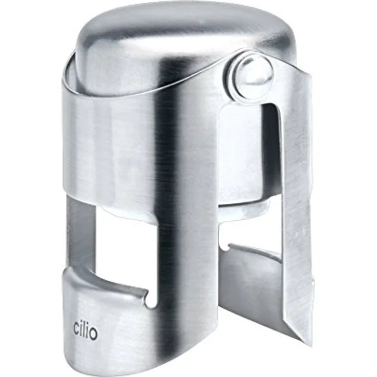 Cilio 201819 Champagnerverschluss aus mattem Edelstahl, Silber, 6 x 5 x 5 cm
