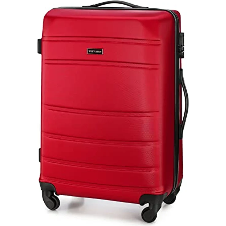 WITTCHEN Mittlerer Koffer Trolley Koffer Reisekoffer aus ABS Hartschalen Trolley 4 Rollen Kombinationsschloss Rot 56-3A-652-35 – Bild 2