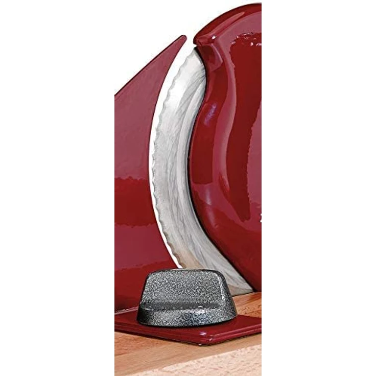Zassenhaus Brotschneidemaschine manuell CLASSIC | Rot | Solinger Klingenstahl | Schnittstärken: 1-18mm | Brett und Kurbel aus Buchenholz | 30 × 25,5 × 19cm – Bild 2