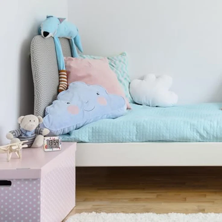 TFA Dostmann Unicorn Kinder Wecker Mini 60.2044.41, Digitalwecker mit Datum, Innentemperatur, Weckalarm, batteriebetrieben, Einhorn Motiv für Kinderzimmer – Bild 5