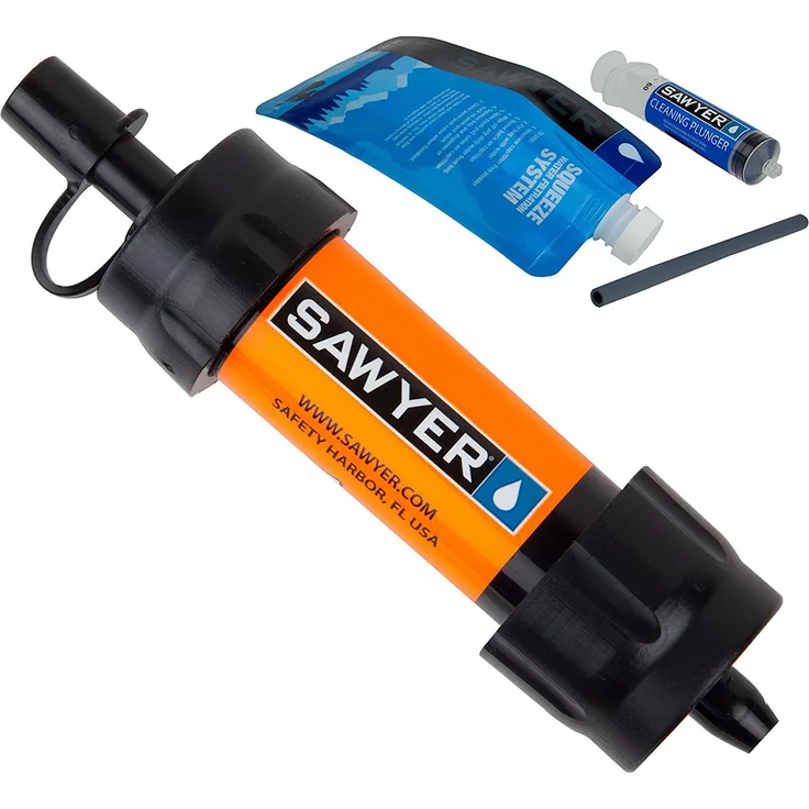 Sawyer Mini SP128 Wasserfilter, 0.1 Micron Membranfilter, 378,540 L Filtervermögen, orange