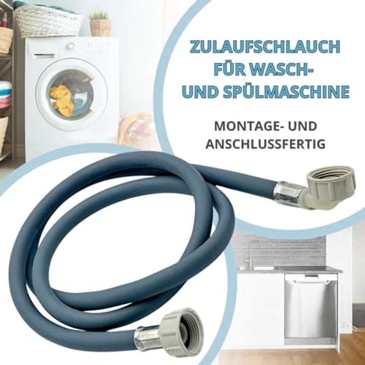 boni-shop Zulaufschlauch Waschmaschine, Winkel 4m, 3/4 Zoll, druck- und temperaturbeständig, ideal für beengte Räume – Bild 2