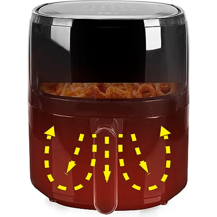 Emerio digitale Heißluftfritteuse mit Sichtfenster AirFryer, Frittieren ohne zusätzliches Öl, 5 Liter Volumen, 12 Automatik Programme, Cool Touch, BPA frei, schnelle Aufheizung, 1500 Watt, AF-129329.3 – Bild 3
