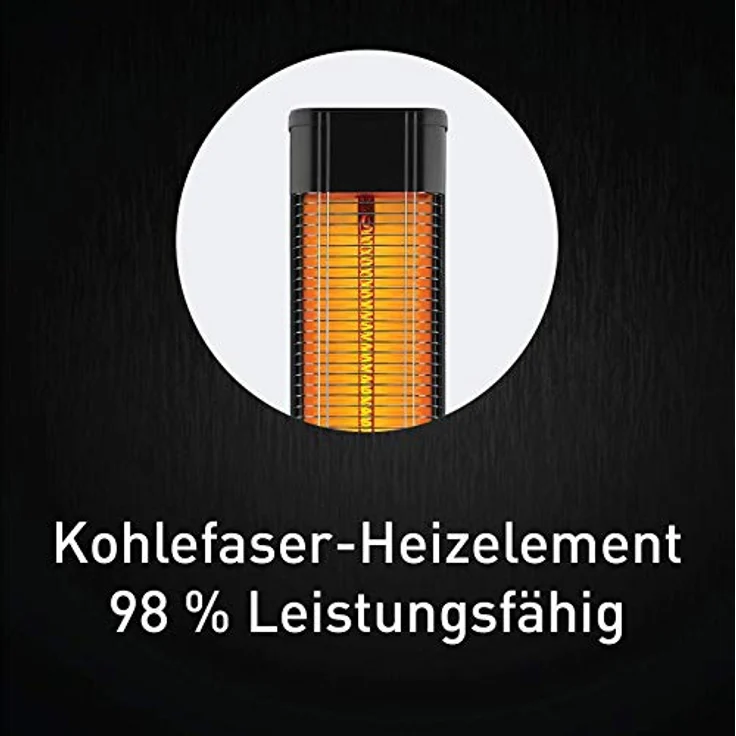 Phönix PCH-2000T Infrarot Standheizstrahler Carbon Heizstrahler Terassenheizung | IP44 | Für Indoor & Outdoor | 2000 Watt | Thermostat | Abdeckhaube | Alu-Gehäuse | Umkippschutz – Bild 2