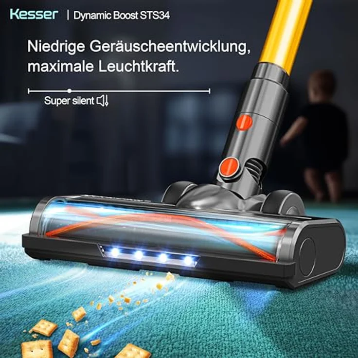 KESSER® Akku Staubsauger STS34, kabellos mit bis zu 70 Min. Laufzeit, HEPA-Filter, LED-Display und Anti-Tangle-Bodenbürste für Hartböden und Teppiche – Bild 5