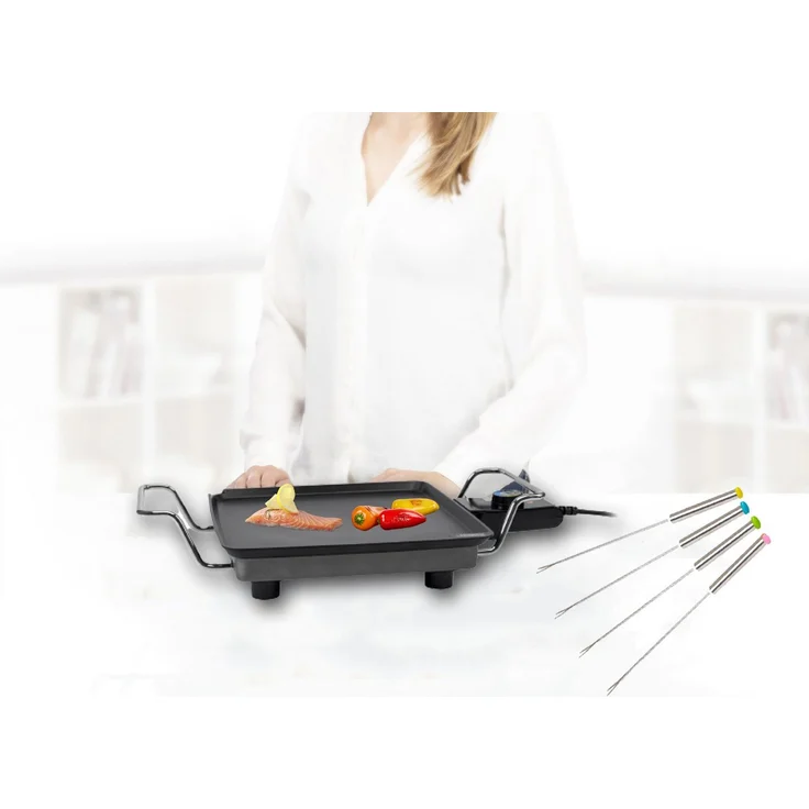 Setpoint Teppanyakigrill 1900 W, Japanischer Tischgrill für Zuhause, 1-2 Personen, 28x28cm, Antihaftbeschichtung