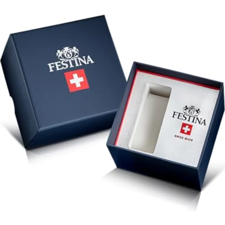 Festina Quarzuhr F20011/6, Damenuhr Swiss Made mit analoger Anzeige, Datum, goldfarbenem Gehäuse und dunkelbraunem Lederarmband – Bild 2
