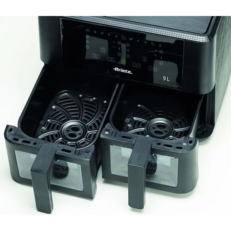 Ariete 4631 Doppel-Luftfritteuse 9 l, 2400 W, 11 Programme, bis zu 3,6 kg, Temperatur bis zu 200 °C, Doppelkorb, Schwarz – Bild 5