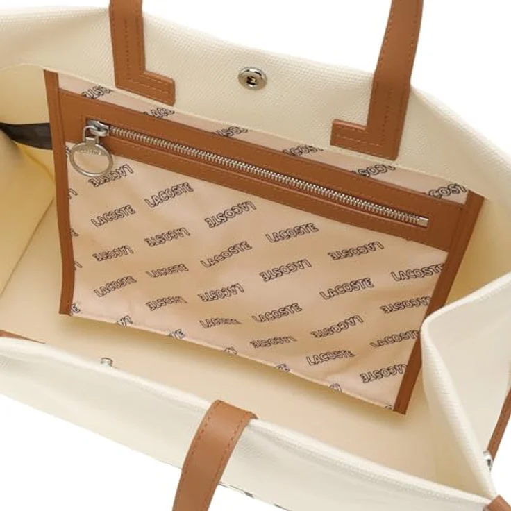 Lacoste Heritage Canvas Shopper Tasche, 100% Baumwolle, 40 cm x 18 cm x 29.5 cm, beige – Bild 2