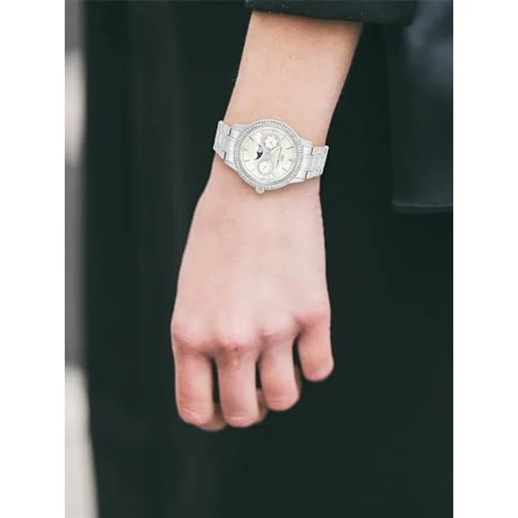 Rhodenwald & Söhne Damen Uhr analog Quarz Multifunktion(en) mit Edelstahl Armband Silber Verziert mit Kristallen 10010436 – Bild 4