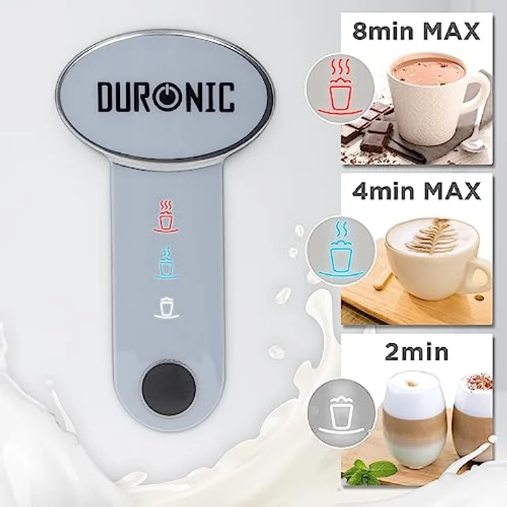Duronic MF500 WE Milchaufschäumer, Induktion mit 500 ml abnehmbaren Behälter, XXL Milch Wärmer für Heiß- und Kaltschaum, Schwarz – Bild 4