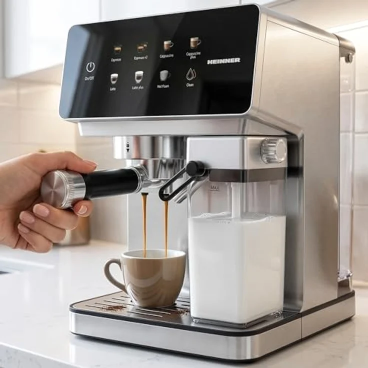 Heinner HEM-LK20DMLK Espressomaschine, 20 Bar Pumpdruck, 1350W, 1,6L Wassertank, externes Milchsystem – Bild 9