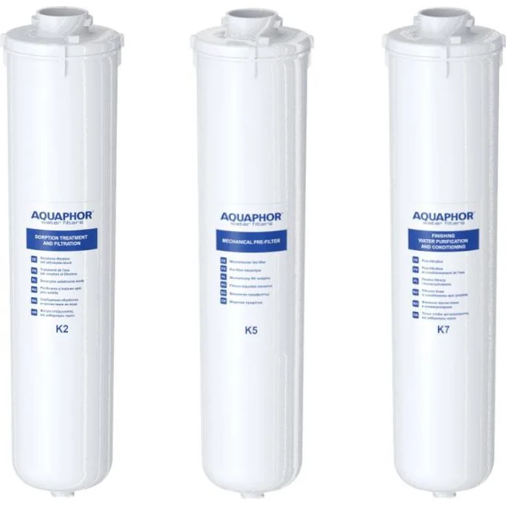 Aquaphor Crystal A Wasserfilter Set K2 - K5 - K7, Keimsperre gegen Bakterien, aktives Chlor, Schwermetalle, Pharmazeutika, Medikamente und Mikroplastik – Bild 1