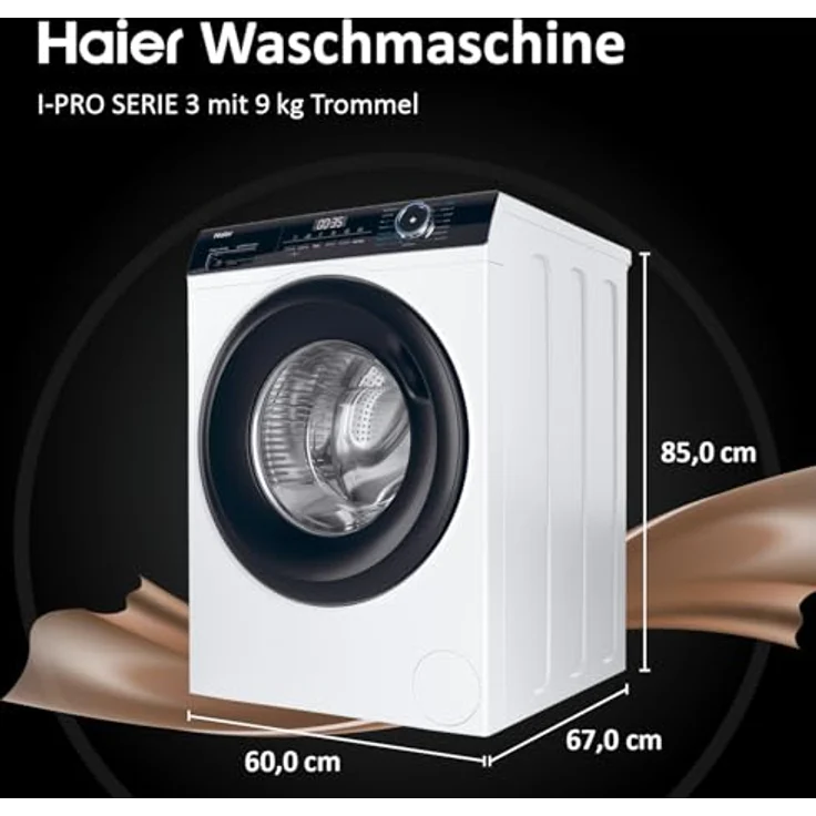 Haier HW90-B14939, Frontlader Waschmaschine mit 9 kg Kapazität, 1.400 U/min, Startzeitvorwahl, Antibakterielle Technologie und Express-Programm – Bild 2
