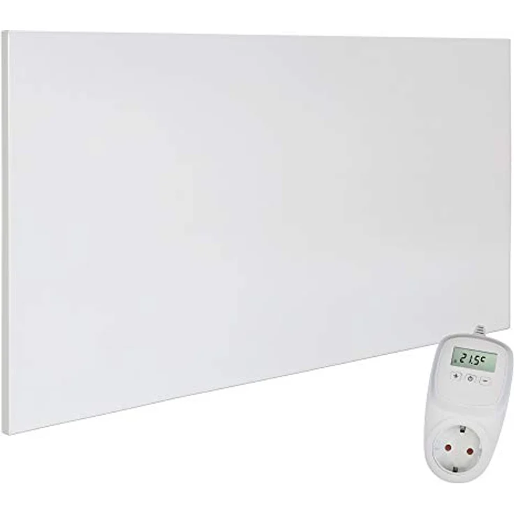VIESTA H700 Infrarotheizung Carbon Crystal (neueste Technologie), ultraflache Wandheizung, weiß, 700 Watt - VIESTA TH10 Thermostat – Bild 1