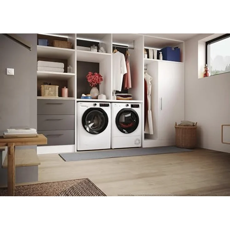 Hoover H-DRY 350 Wäschetrockner, 8 kg, Wärmepumpe, freistehend, WLAN- + BLE-Steuerung, 16 Programme, weiß - HR EH8N2DBE-S – Bild 4