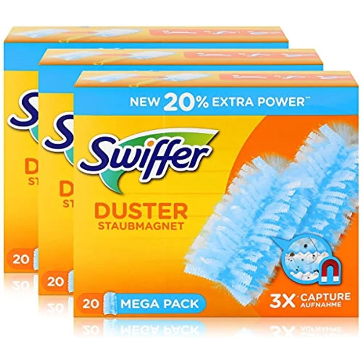 Swiffer Staubmagnet Tücher Nachfüllpackung, 60 Stück, (3 x 20 Tücher) – Bild 2