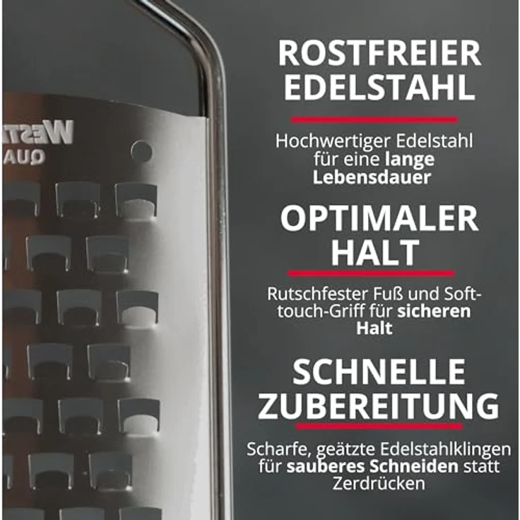 Westmark Reibe, Grob, Rostfreier Edelstahl-Kunststoff, Technicus-Square, Schwarz-Silber, 14142270 – Bild 6