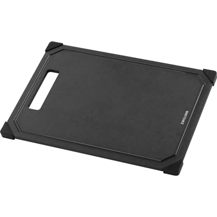 ZWILLING Schneidebrett 31 x 21 cm, Fiberholz mit Saftrille, rutschfest, spülmaschinengeeignet, schwarz
