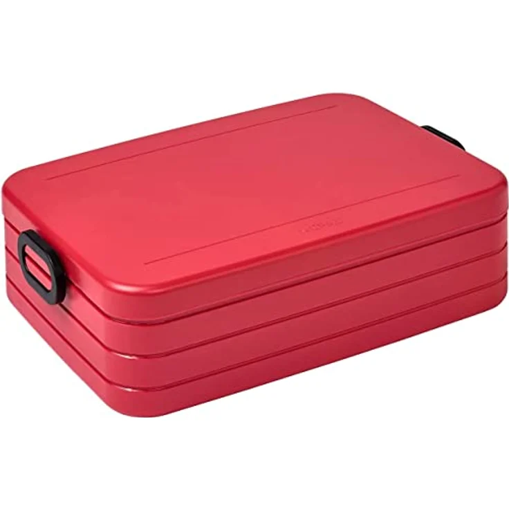 Mepal Lunchbox Take a Break Large, Essensbox mit Unterteilung für 4 Sandwiches oder 8 Brotscheiben, spülmaschinenfest, 1500 ml, Nordic Red – Bild 1